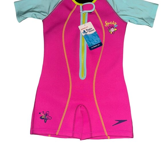 NWT Speedo Kids Thermal Swimsuit Girls 6 6X Shortalls UV UPF 50 Begin to Swim - Picture 4 of 8